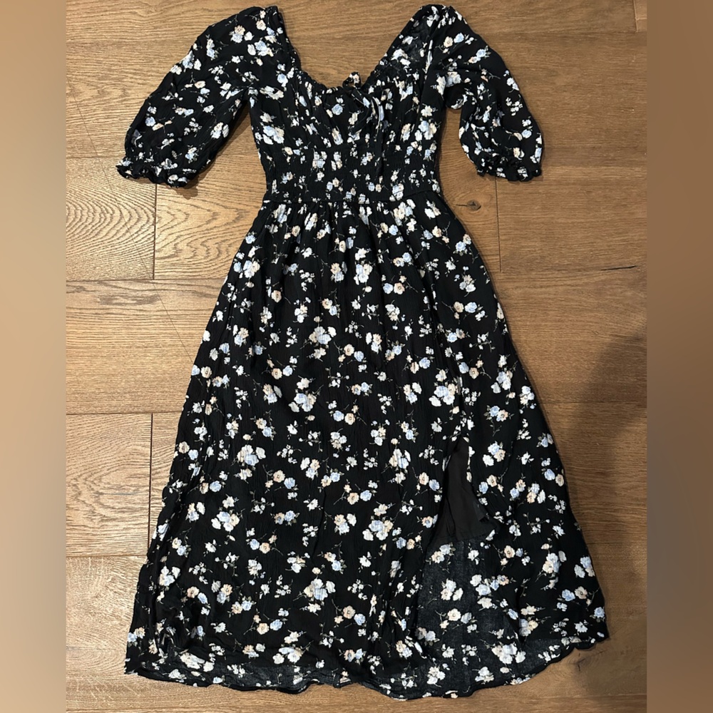 Floral Black Dress